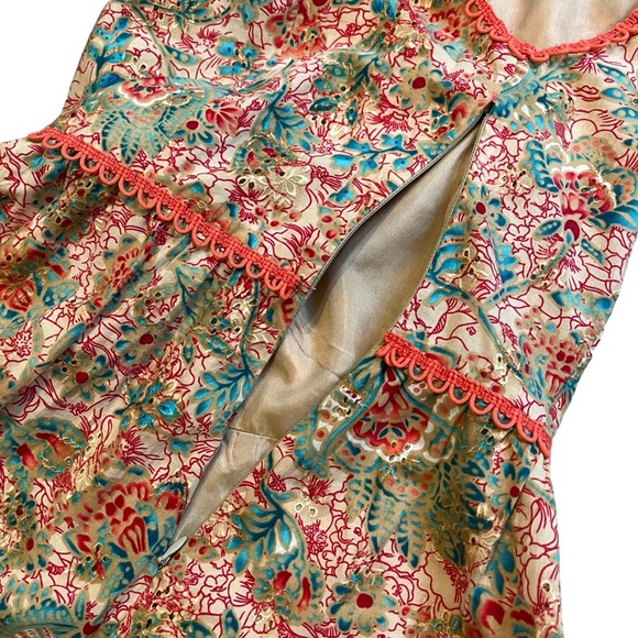 CYNTHIA STEFFE Sleeveless Beaded Cotton Dress,  Silk Lined, Sz 4 - Picture 11 of 16